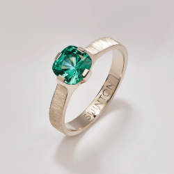 14k white gold, mint green Afghan tourmaline 1.6 ct.