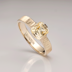 18k white gold, yellow Ceylon sapphire 1,73 ct
